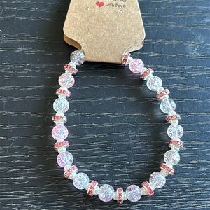Elegant Pink and Silver Beaded Bracelet